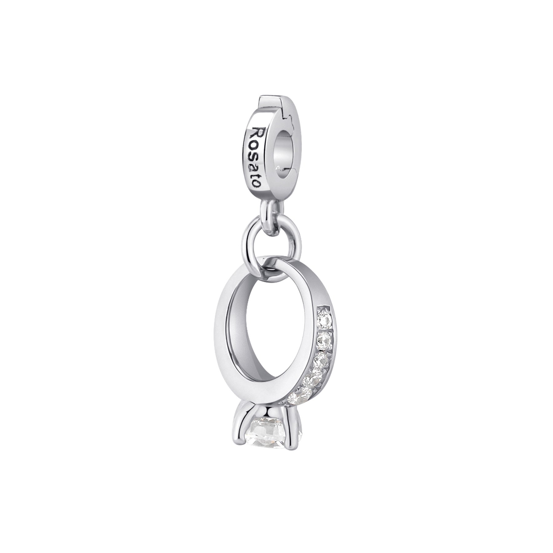 Rosato Charm Solitario storie - STORIE - argento