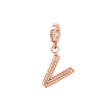 Rosato Charm Lettera V storie - STORIE - argento