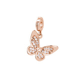 Rosato Charm farfalla storie - STORIE - argento