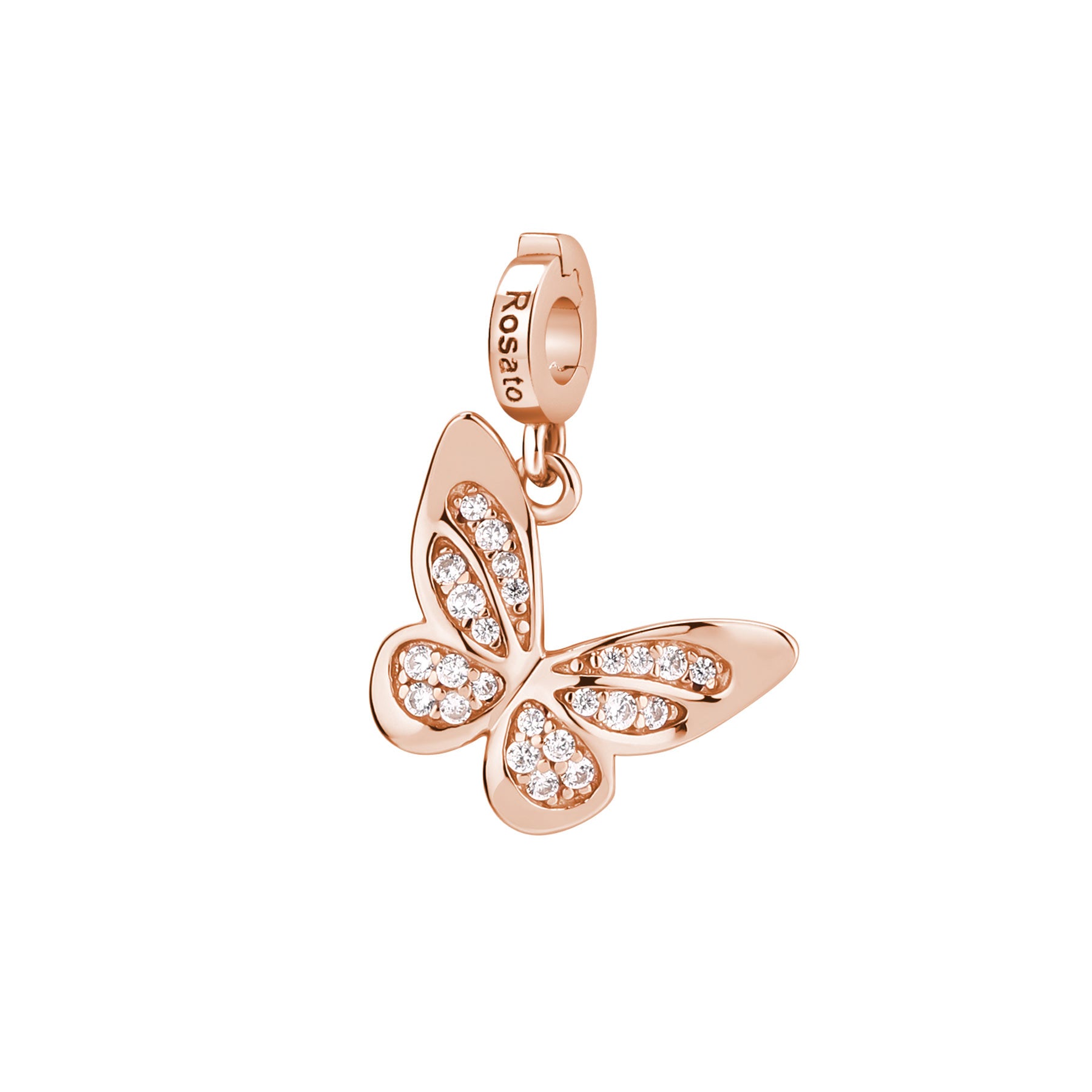 Rosato Charm farfalla storie - STORIE - argento