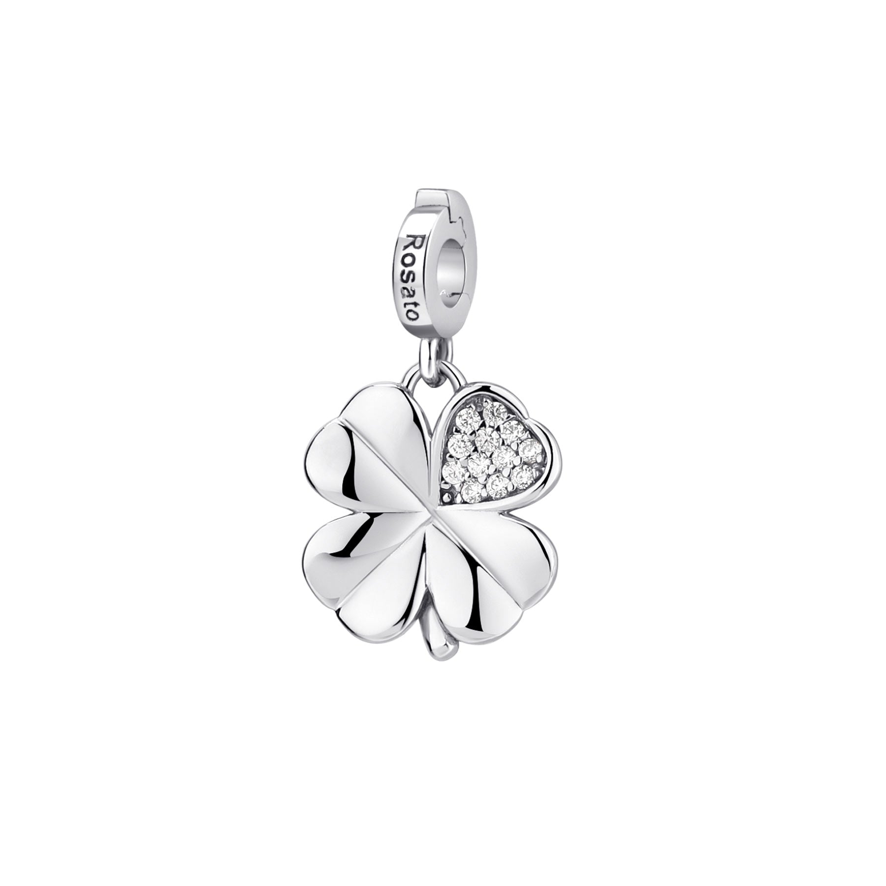 Rosato Charm quadrifoglio storie - STORIE - argento