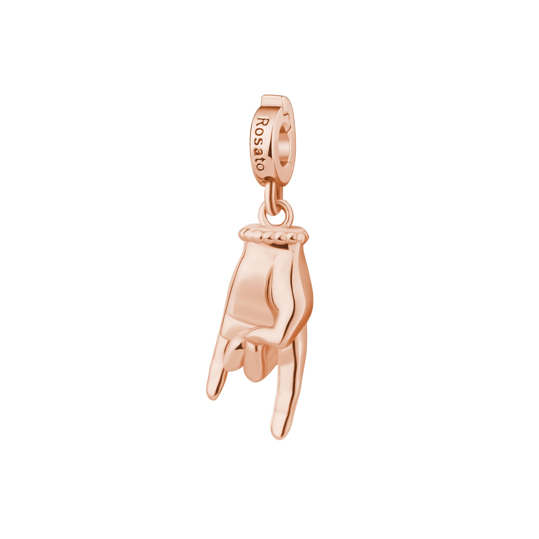 Rosato Charm mano corna storie - STORIE - argento