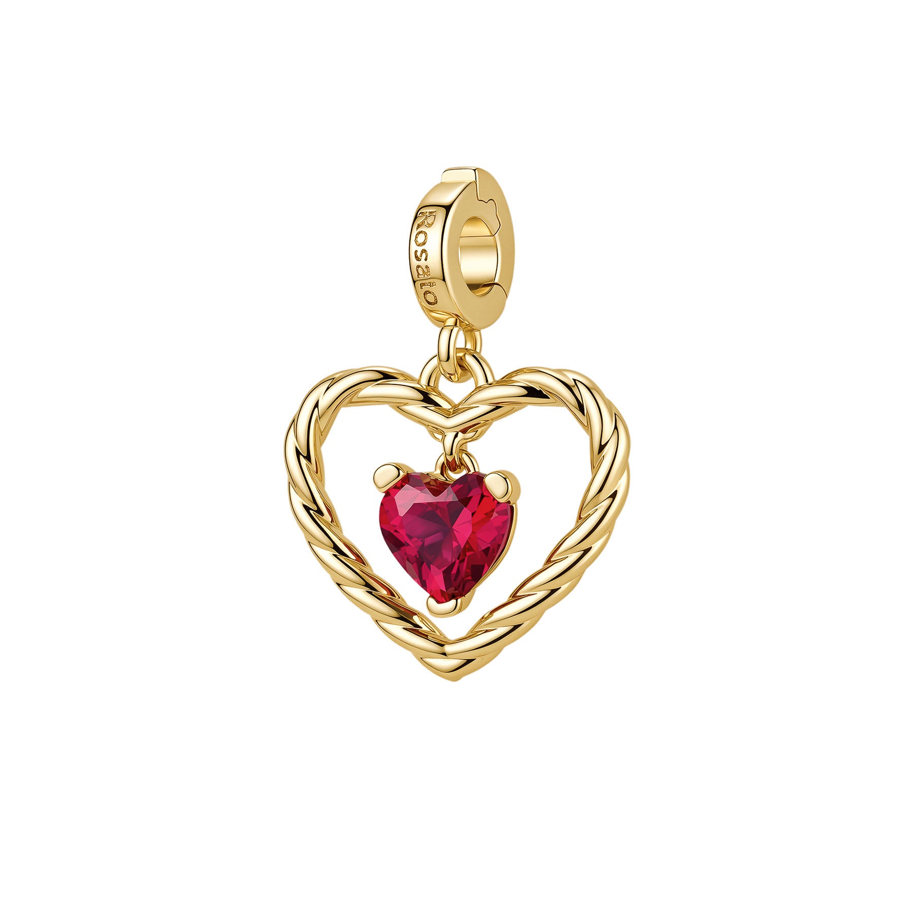 Rosato Charm Cuore storie - STORIE - ottone