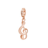 Rosato Charm Chiave di violino storie - STORIE - argento