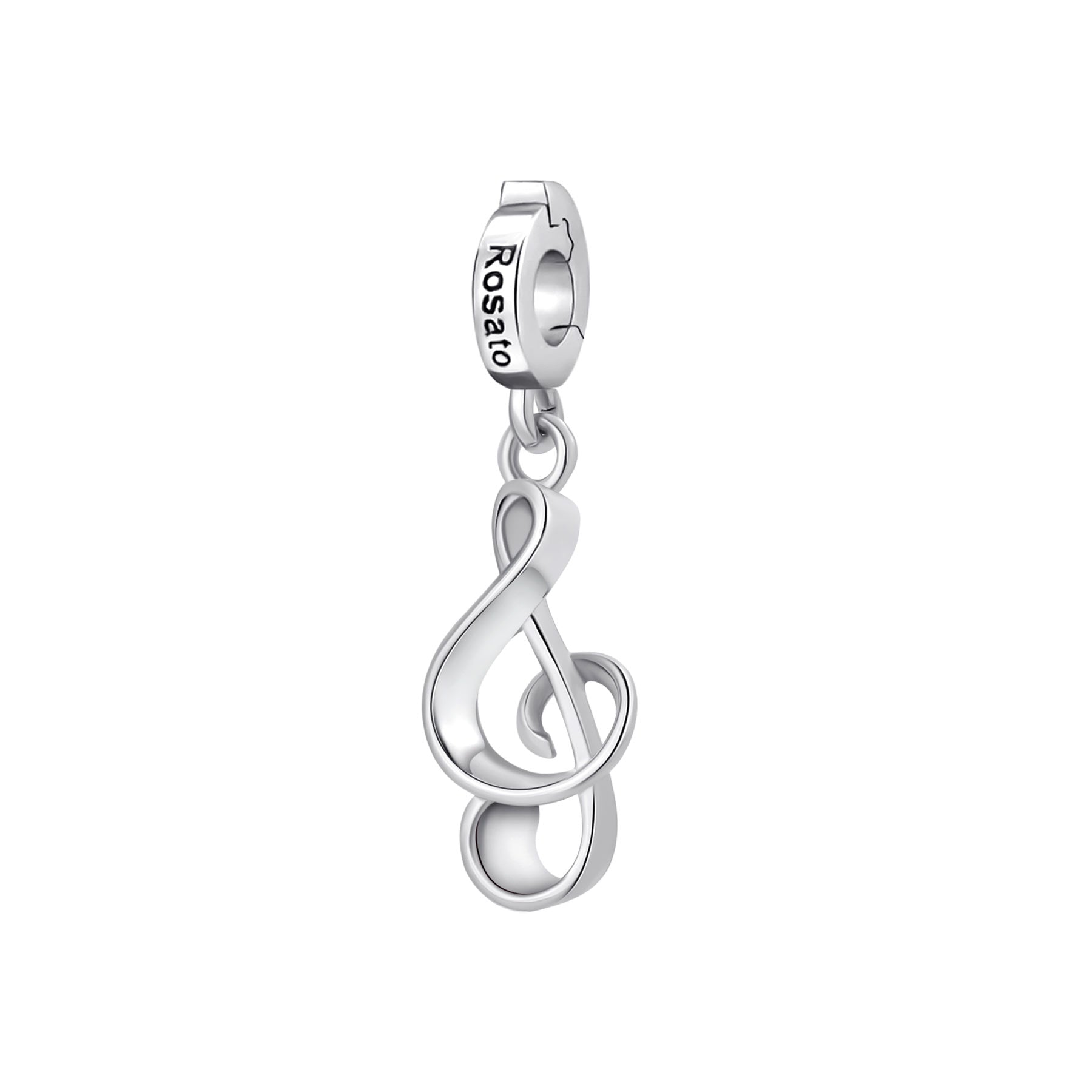 Rosato Charm Chiave di violino storie - STORIE - argento