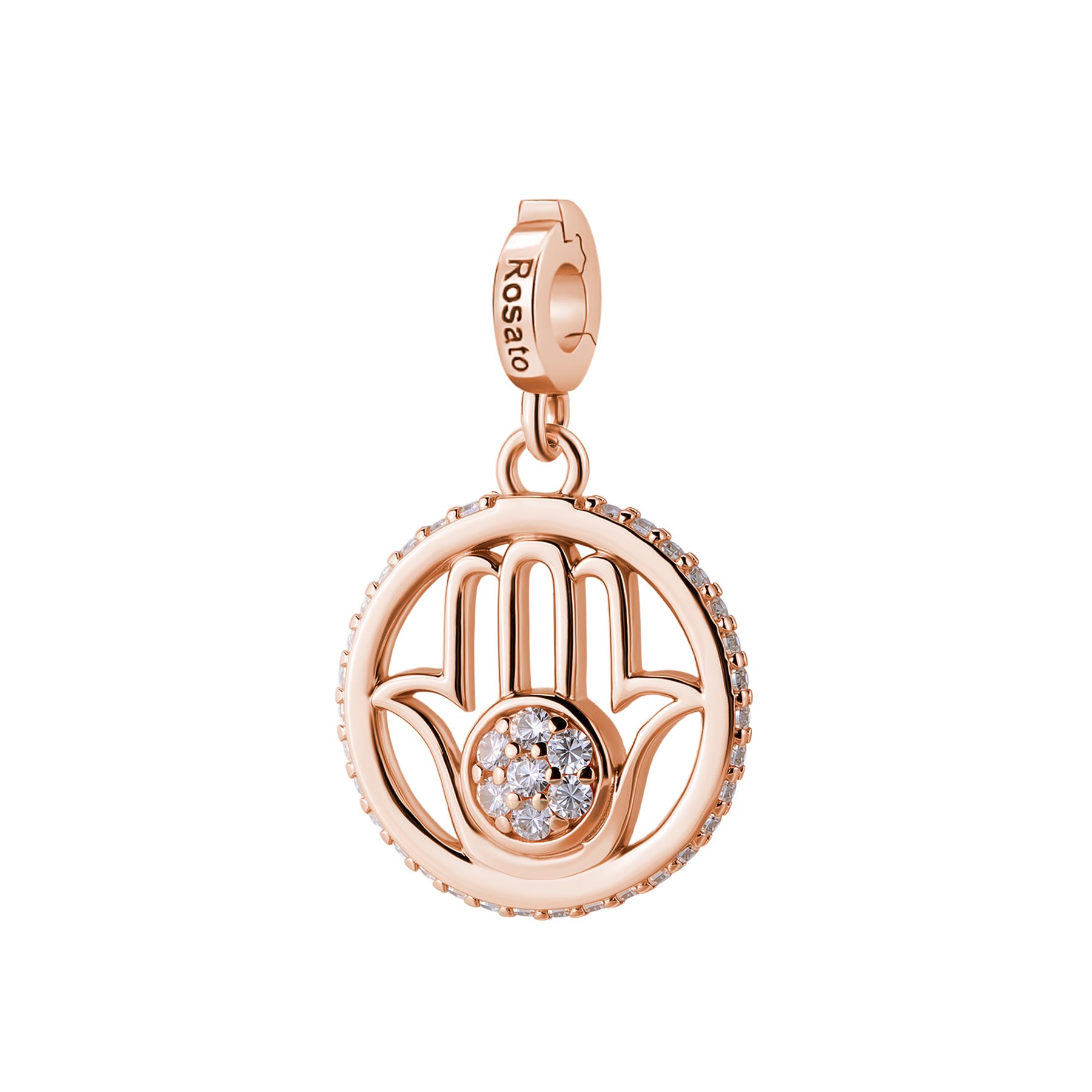 Rosato Charm Mano di Fatima storie - STORIE - argento