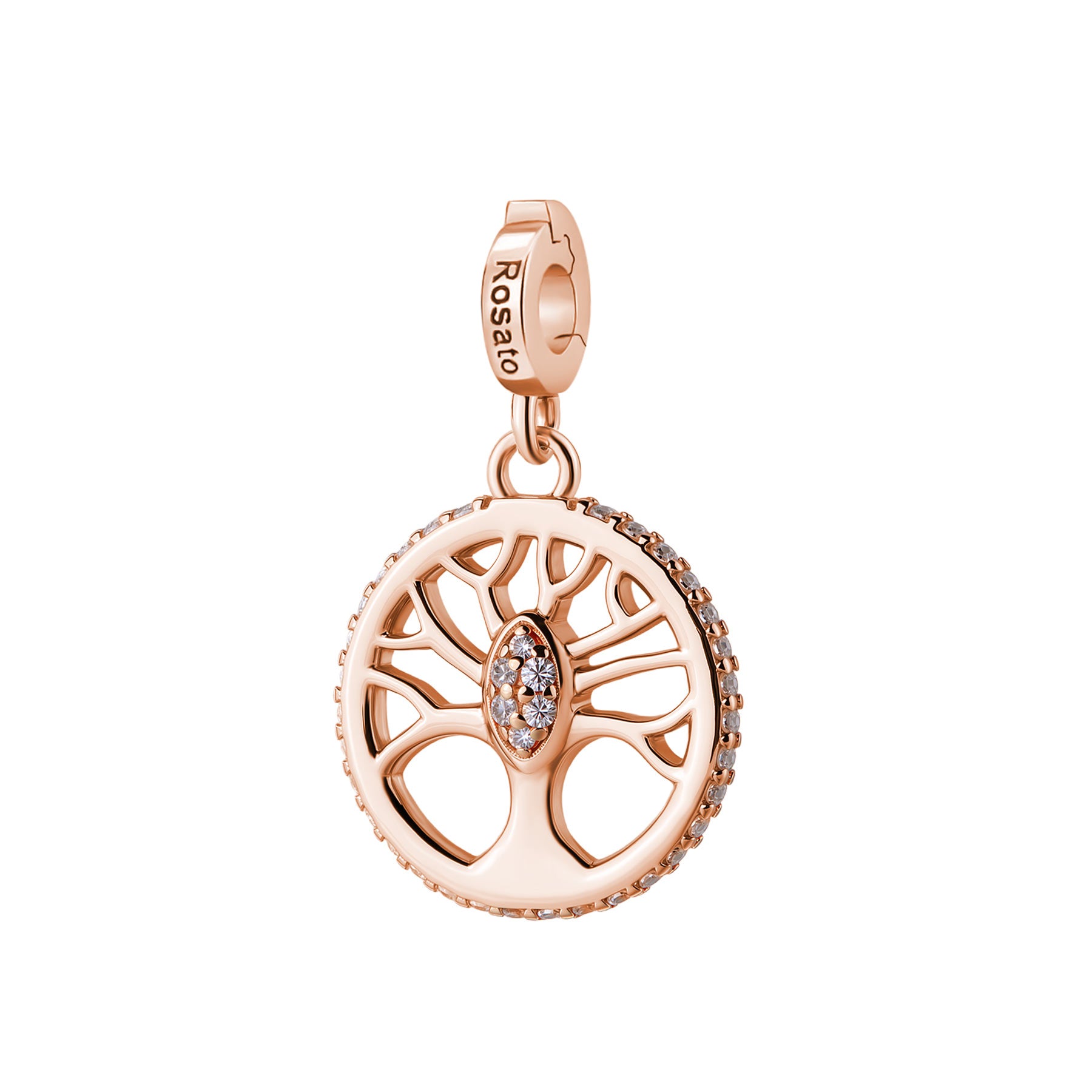 Rosato Charm Albero della vita storie - STORIE - argento