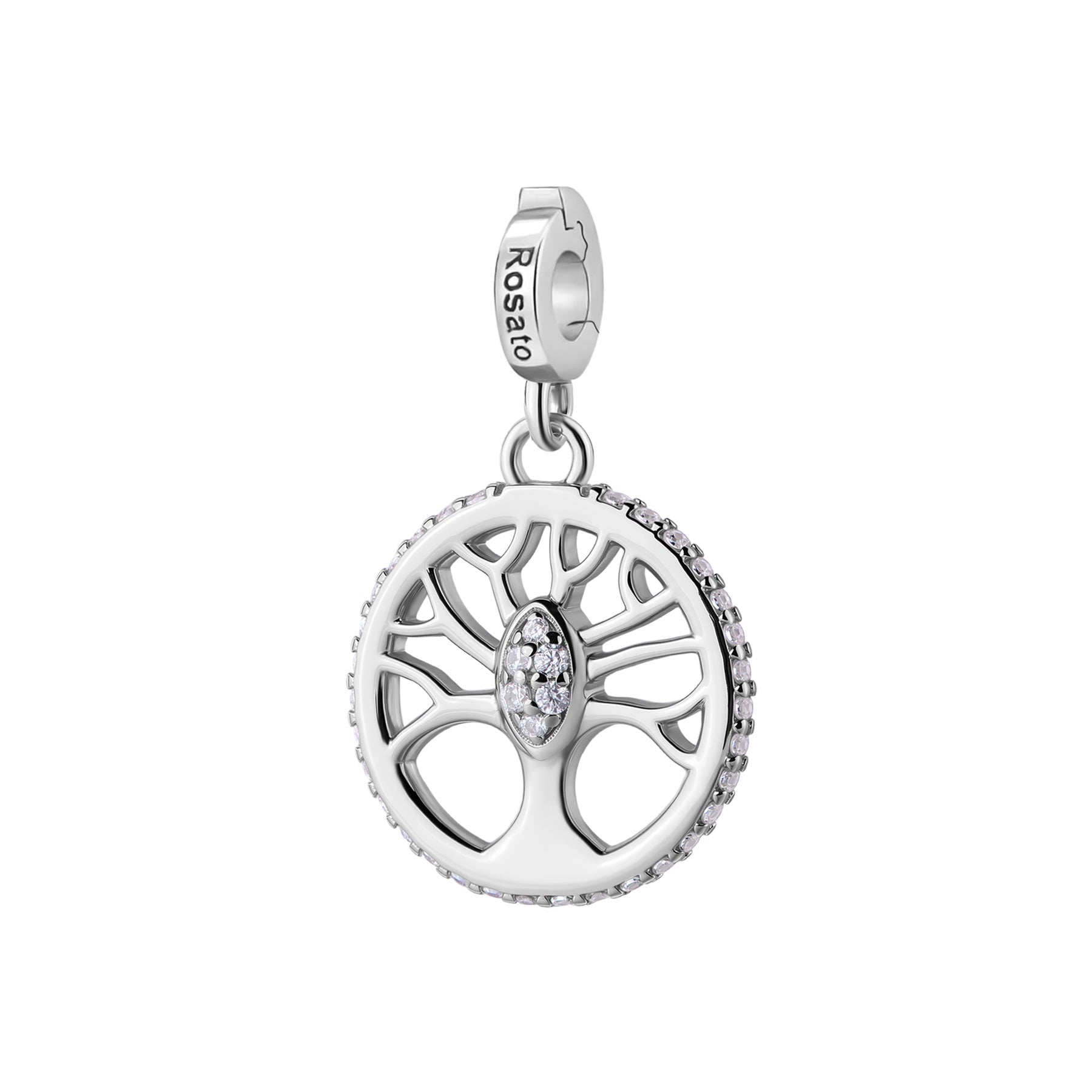 Rosato Charm Albero della vita storie - STORIE - argento