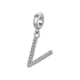 Rosato Charm lettera V Storie - STORIE - argento