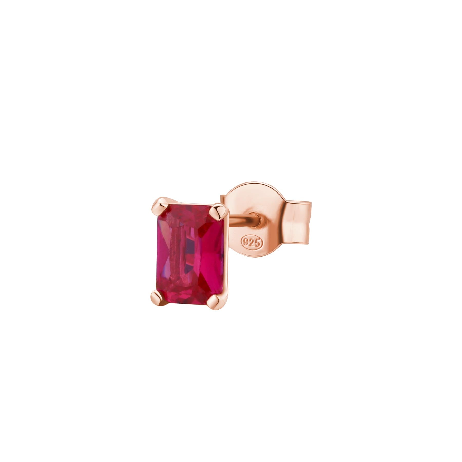 Rosato Mono orecchino lobo pietra allegra - ALLEGRA - argento