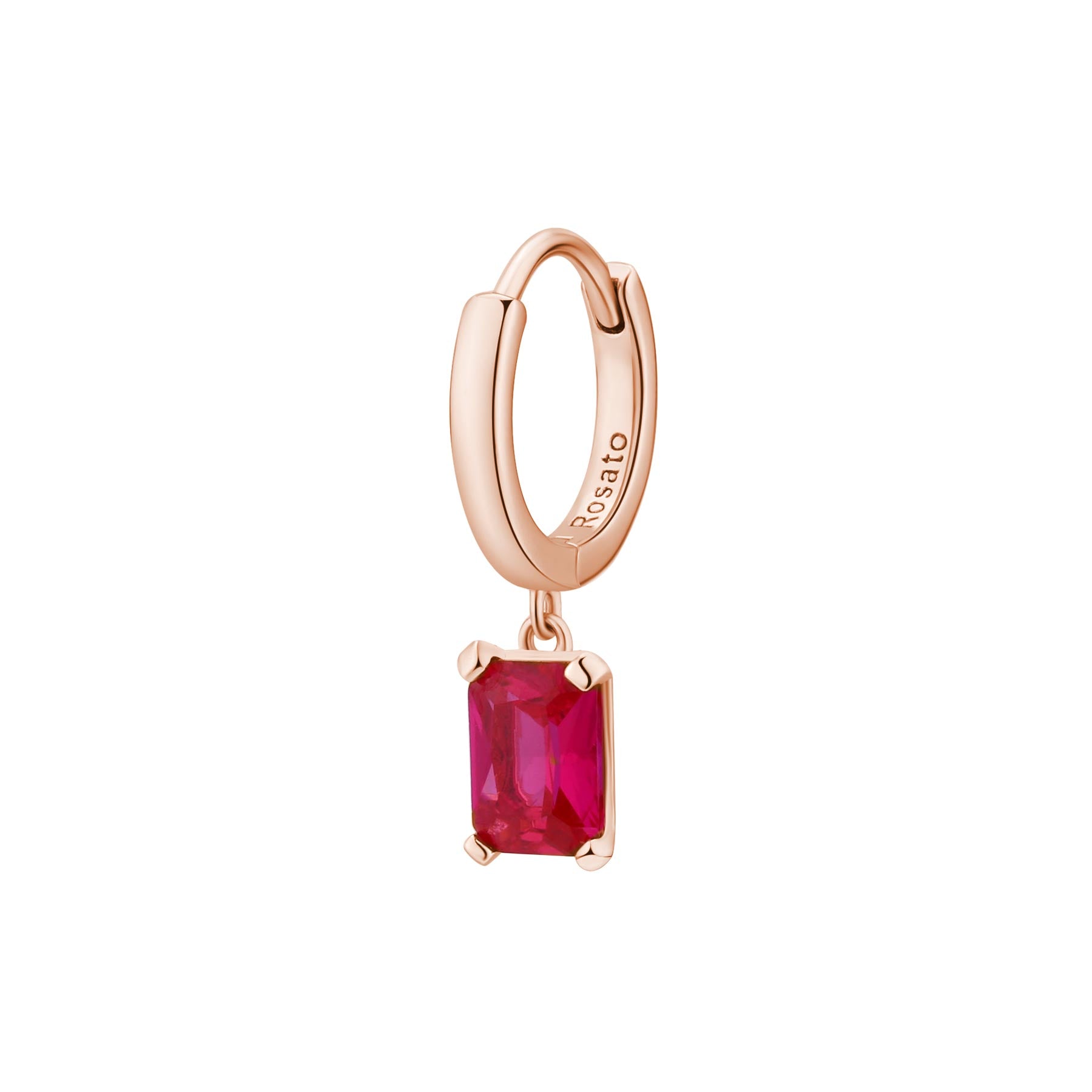 Rosato Mono orecchino cerchietto pietra allegra - ALLEGRA - argento