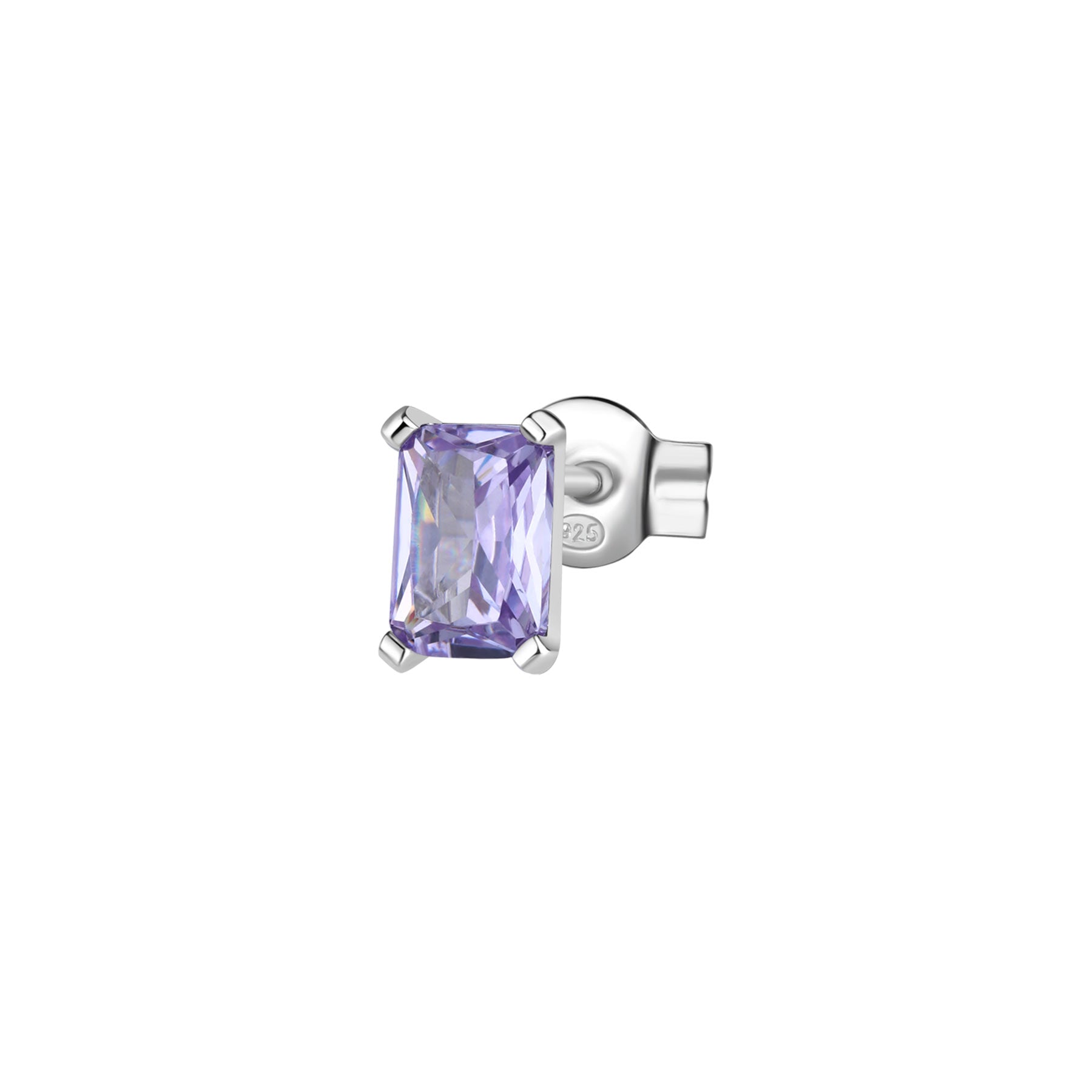 Rosato Mono orecchino lobo pietra allegra - ALLEGRA - argento