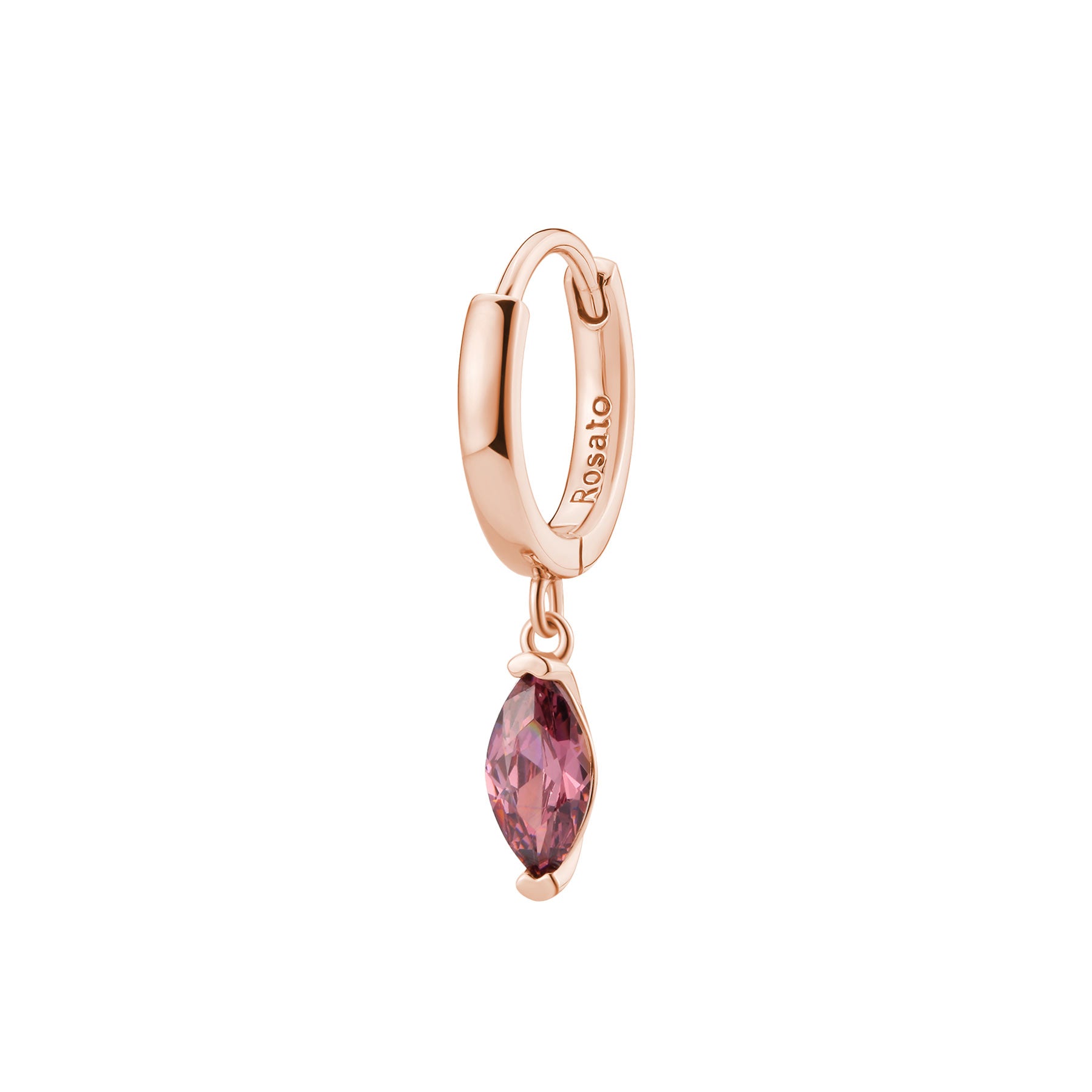 Rosato Mono orecchino cerchietto pietra allegra - ALLEGRA - argento