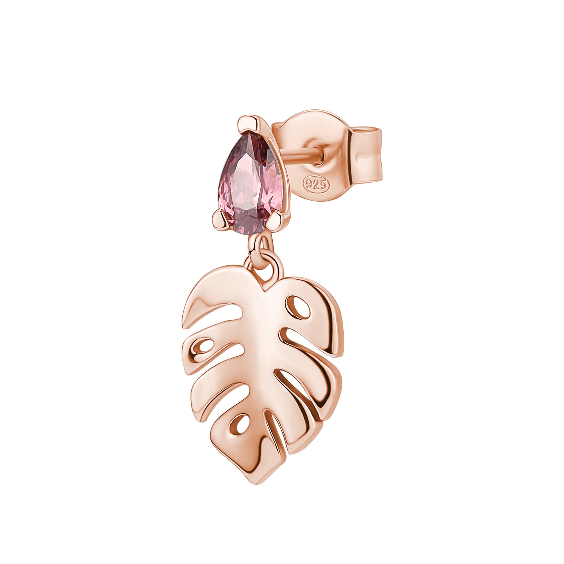 Rosato Mono orecchino foglia allegra - ALLEGRA - argento
