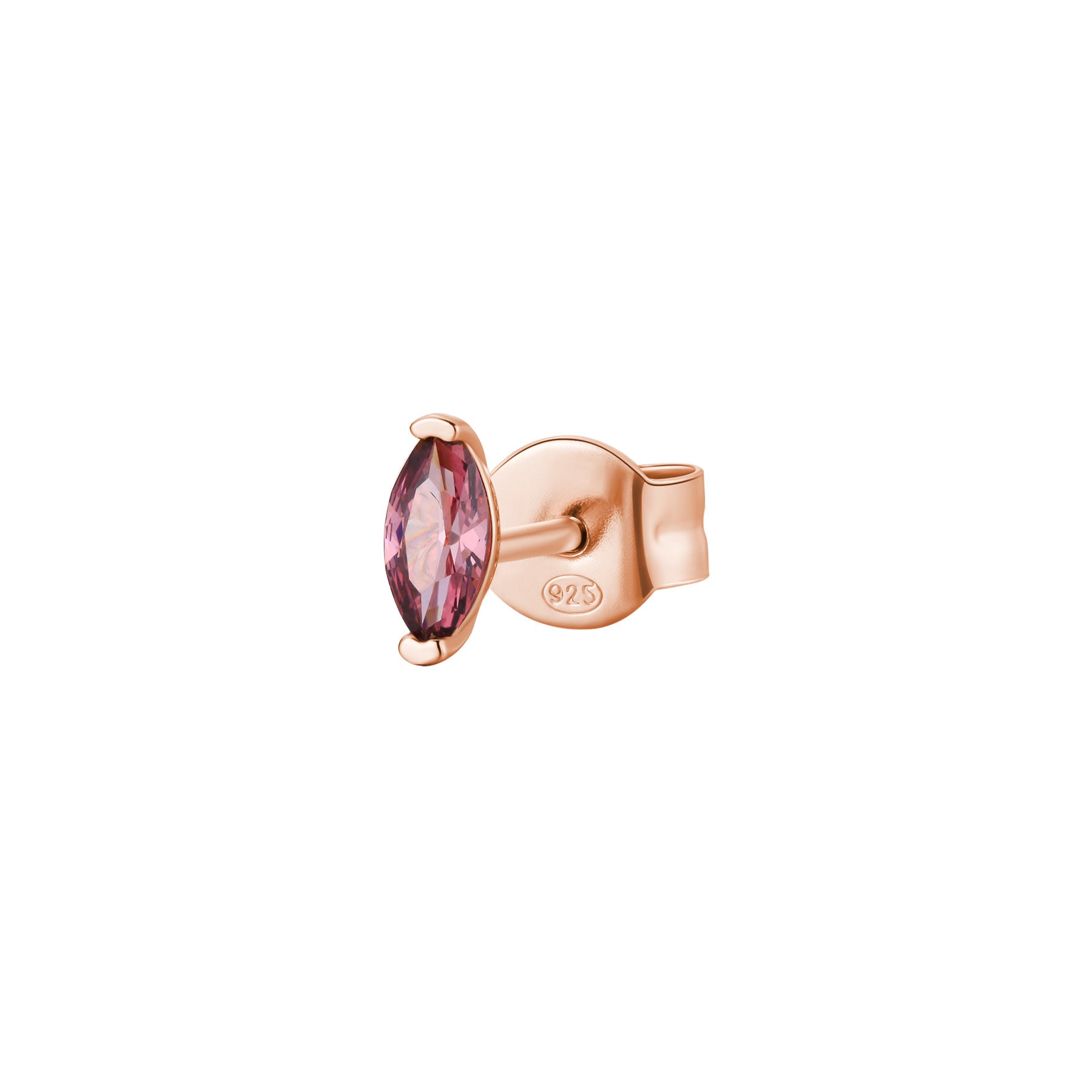 Rosato Mono orecchino lobo pietra allegra - ALLEGRA - argento