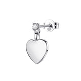 Rosato Mono orecchino lobo cuore Allegra - ALLEGRA - argento