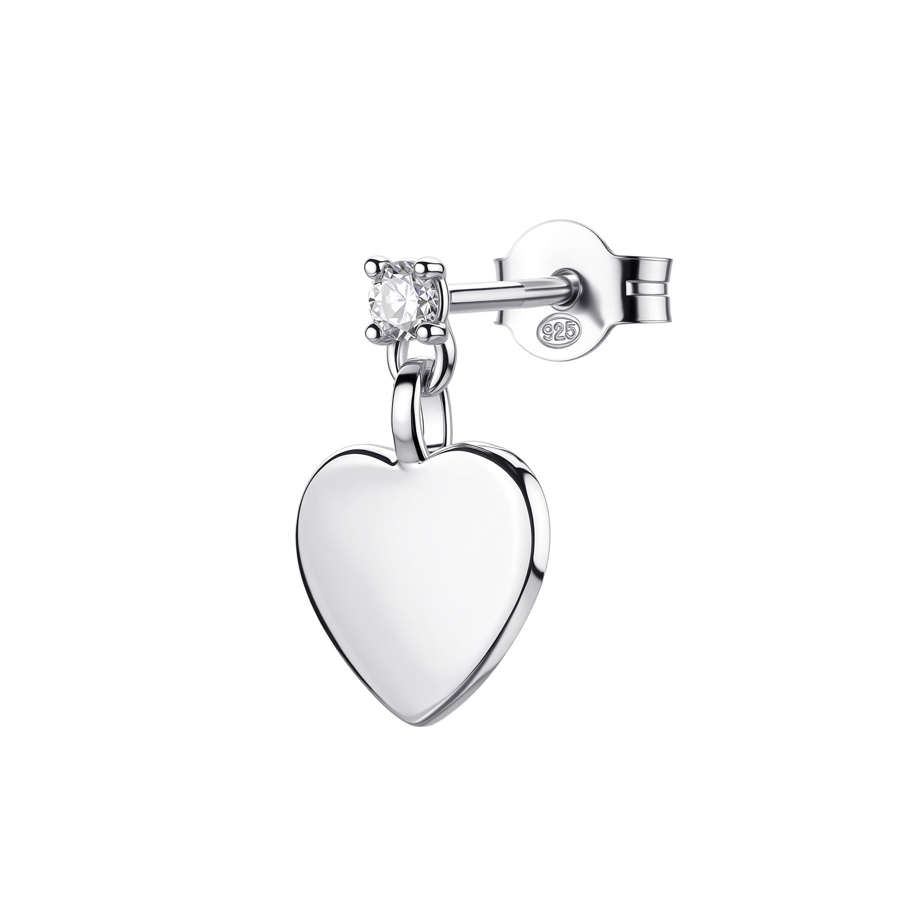 Rosato Mono orecchino lobo cuore Allegra - ALLEGRA - argento