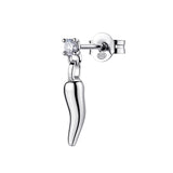 Rosato Mono orecchino lobo cornetto Allegra - ALLEGRA - argento