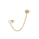 Rosato Orecchino doppio con catena azzurra - AZZURRA - argento