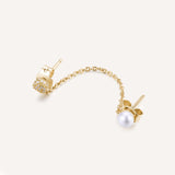 Rosato Orecchino doppio con catena azzurra - Vista 2