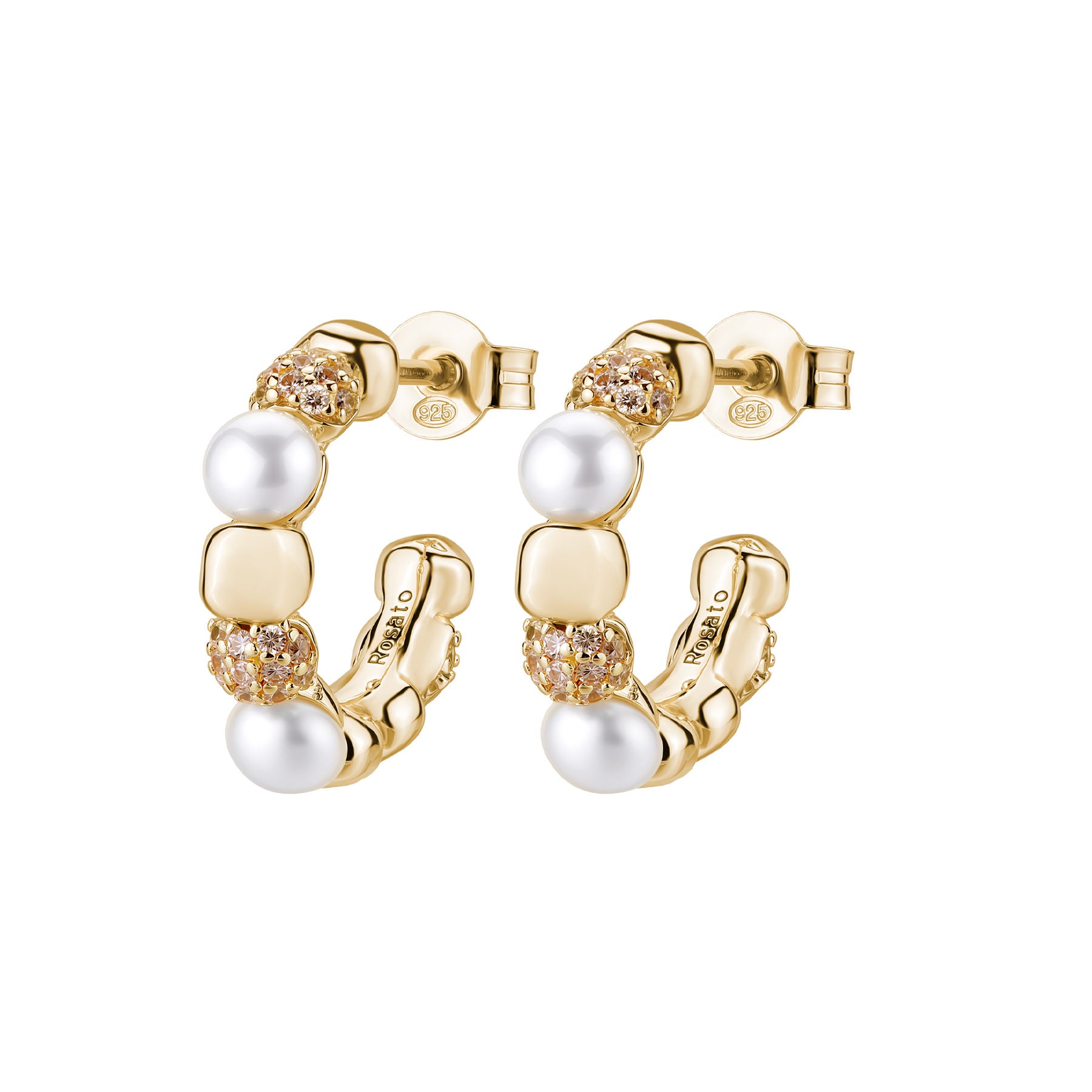 Orecchini Rebecca Pendenti In argento rosato e polvere Diamanti Orecchini Rebecca Pendenti In argento rosato e polvere Diamanti