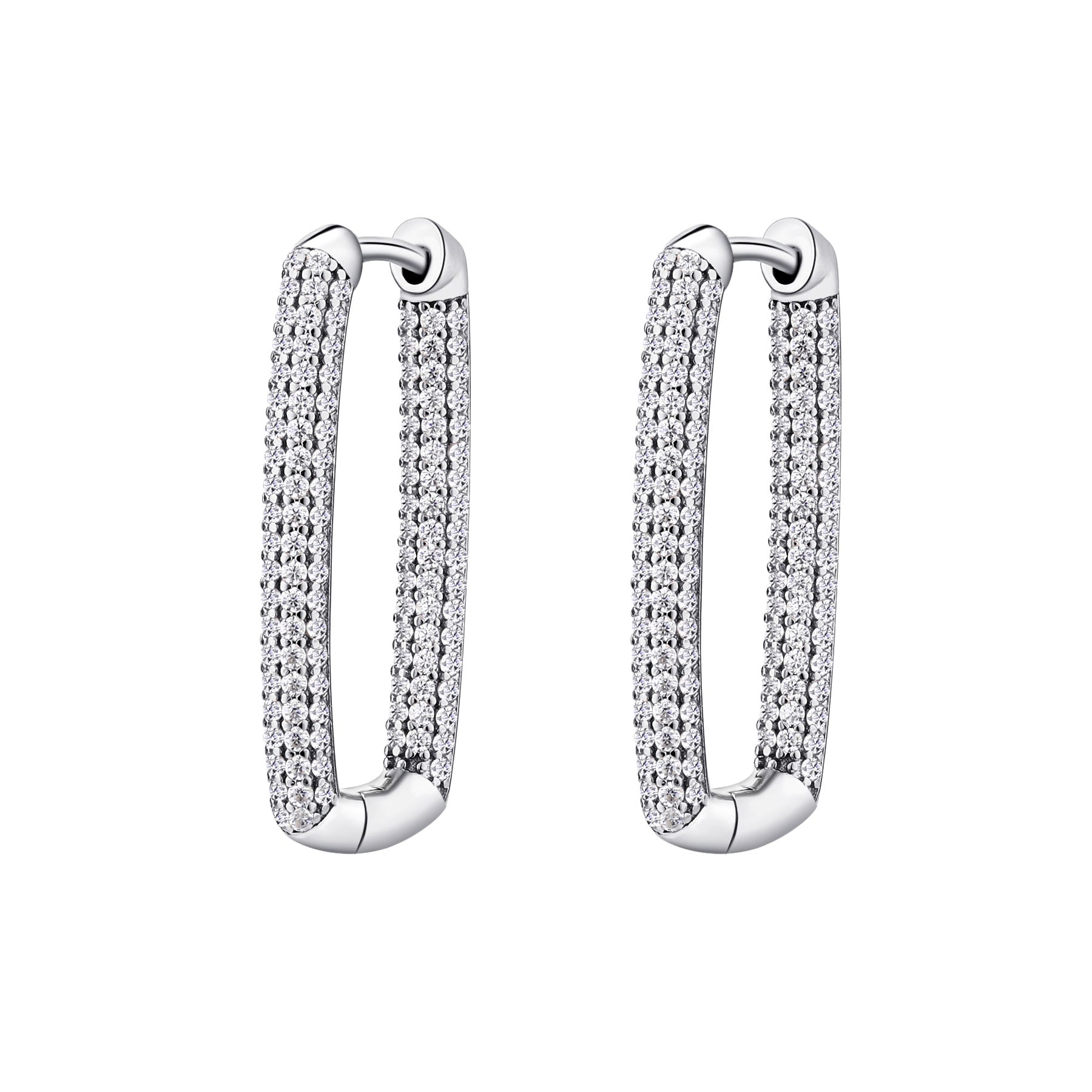 Rosato Orecchini rettangolari bianca - BIANCA - argento