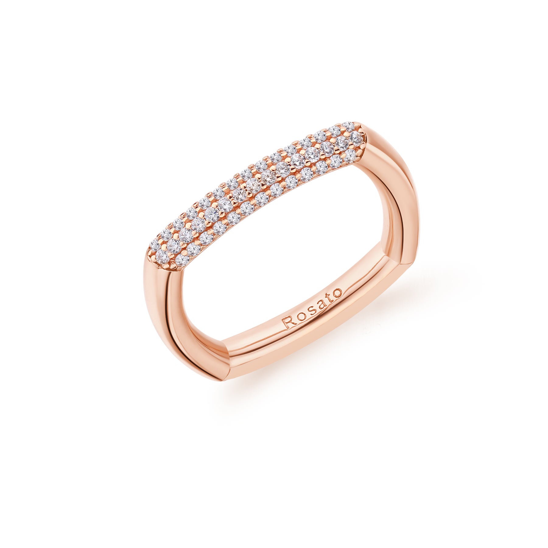 Rosato Anello quadrato bianca - BIANCA - argento