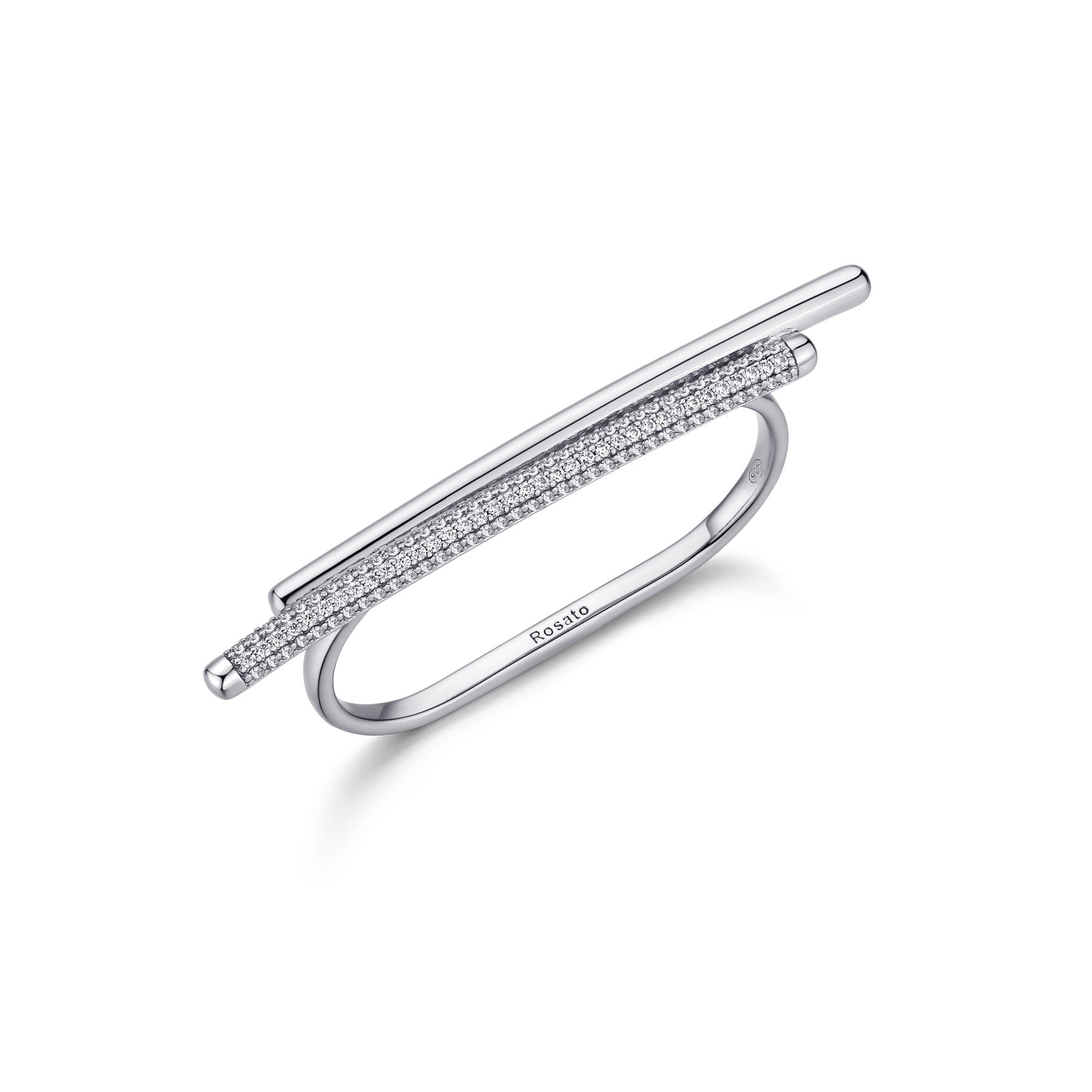 Rosato Anello doppio bianca - BIANCA - argento