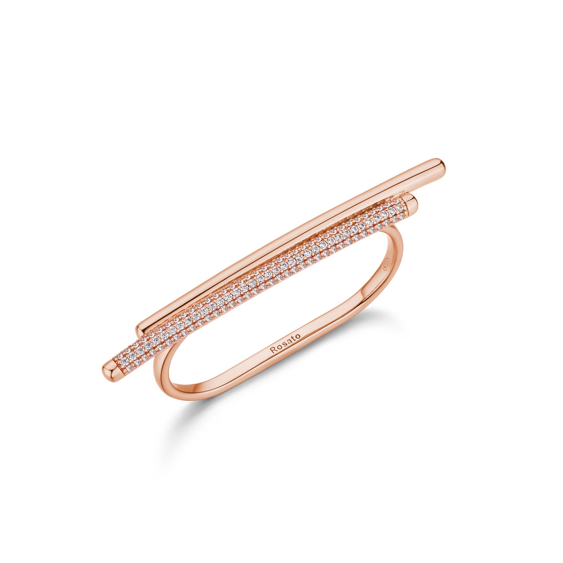 Rosato Anello doppio bianca - BIANCA - argento