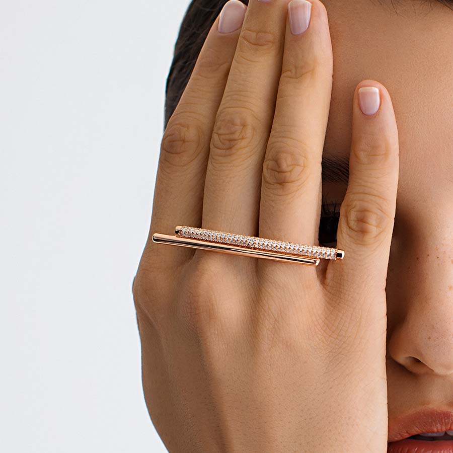 Rosato Anello doppio bianca - Vista 2