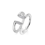Rosato Anello doppio bianca - BIANCA - argento
