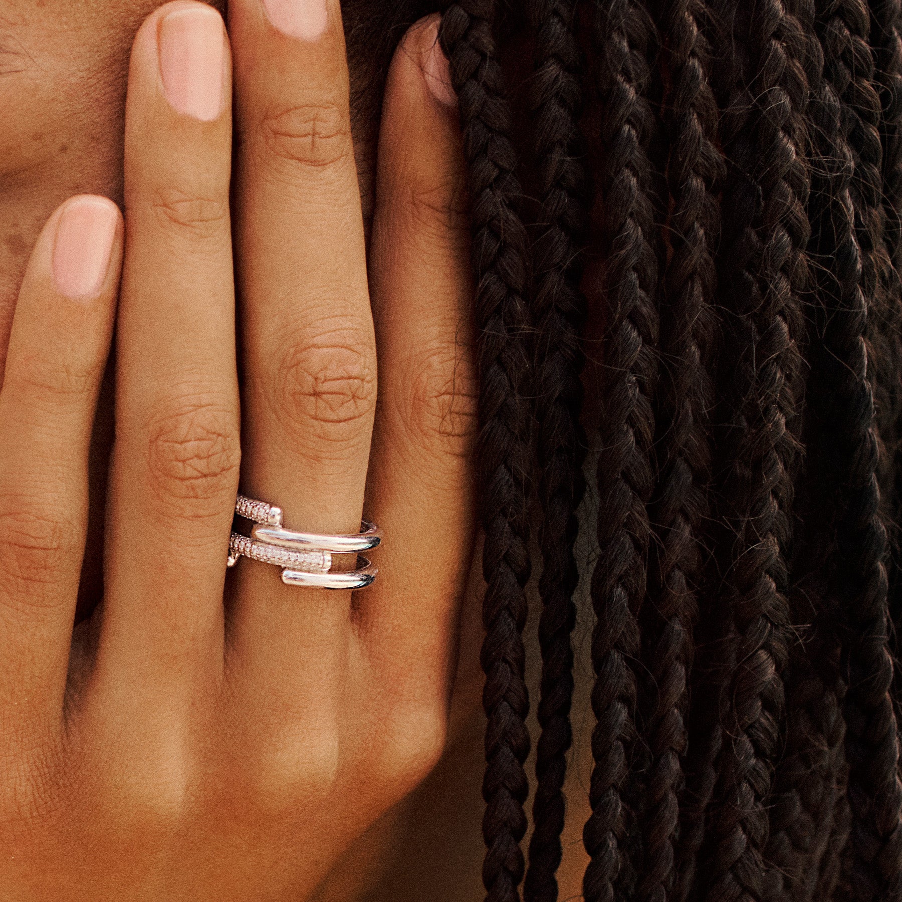 Rosato Anello fascia bianca - Vista 3