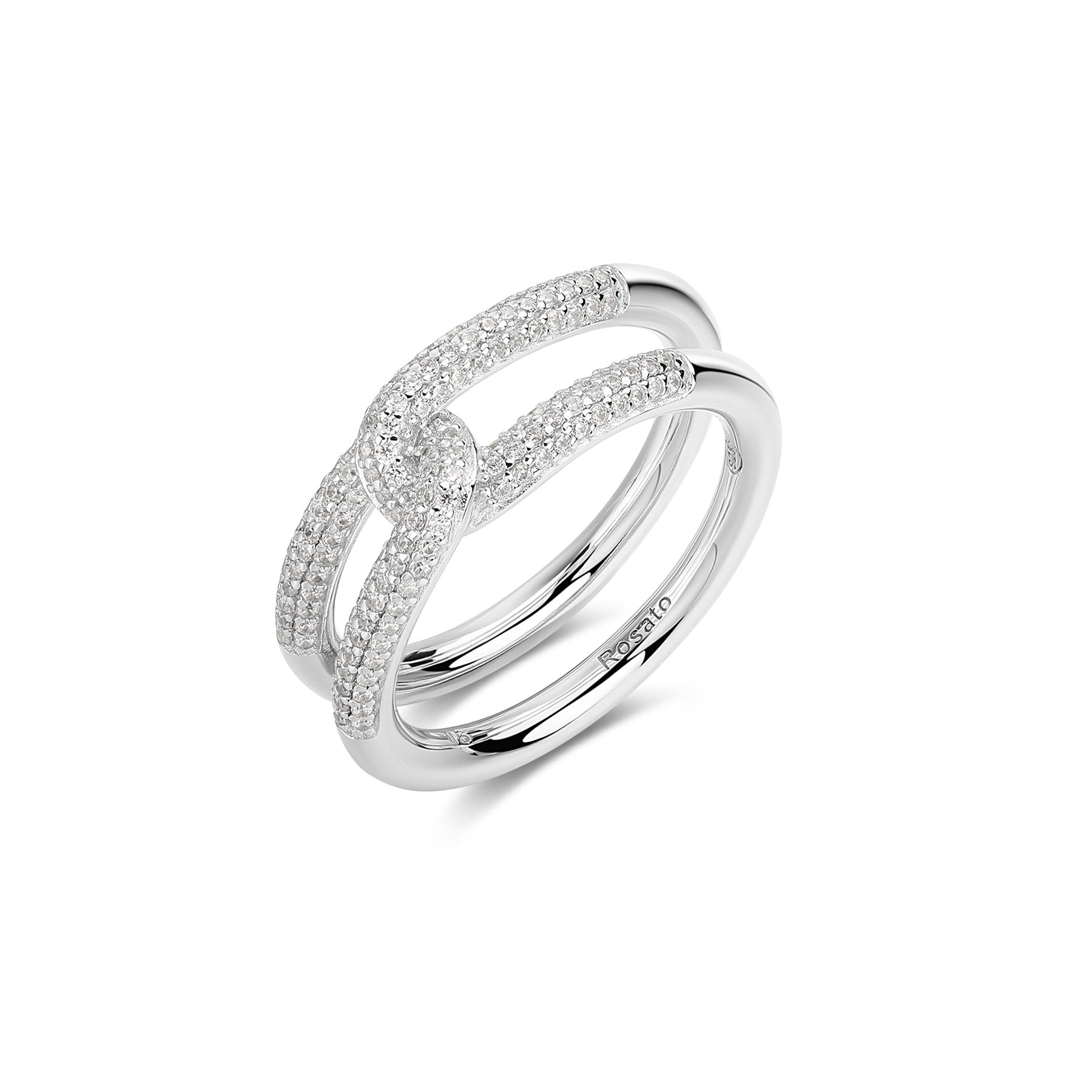 Rosato Anello fascia bianca - BIANCA - argento