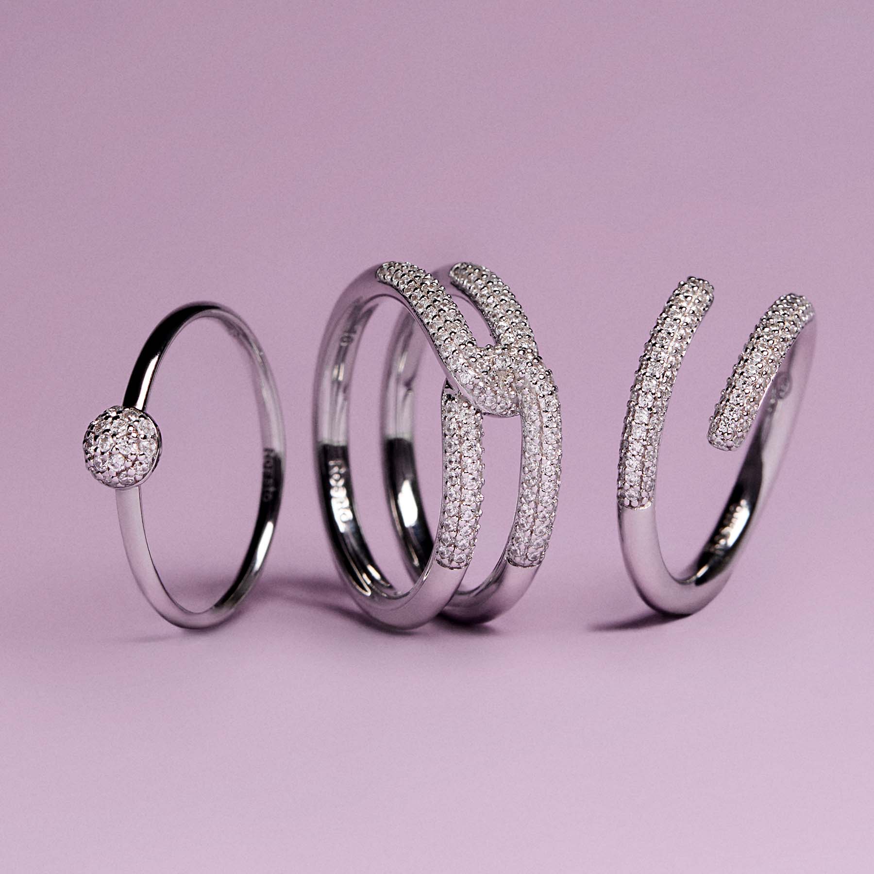 Rosato Anello fascia bianca - Vista 2