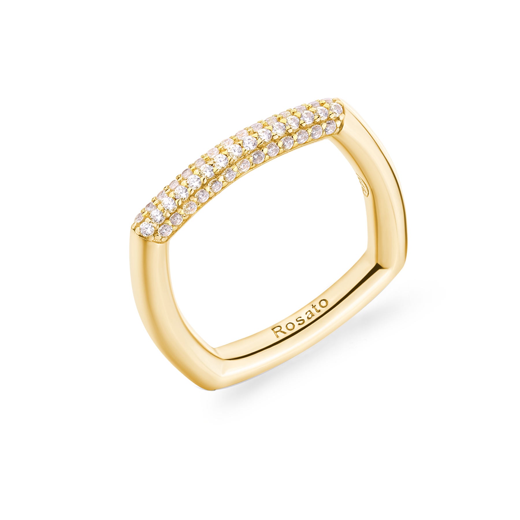 Rosato Anello quadrato bianca - BIANCA - argento