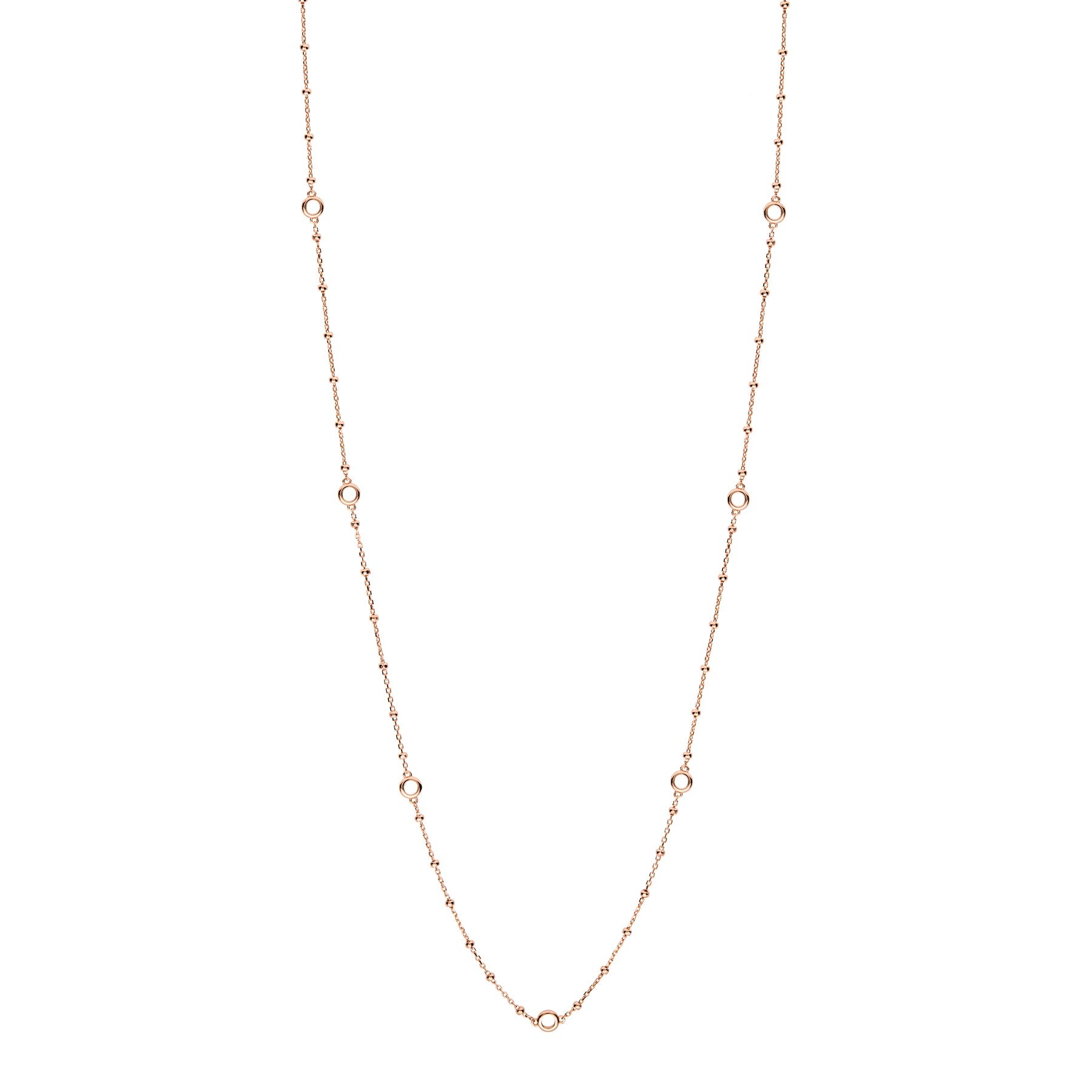 Rosato Collana lunga palline storie - STORIE - argento