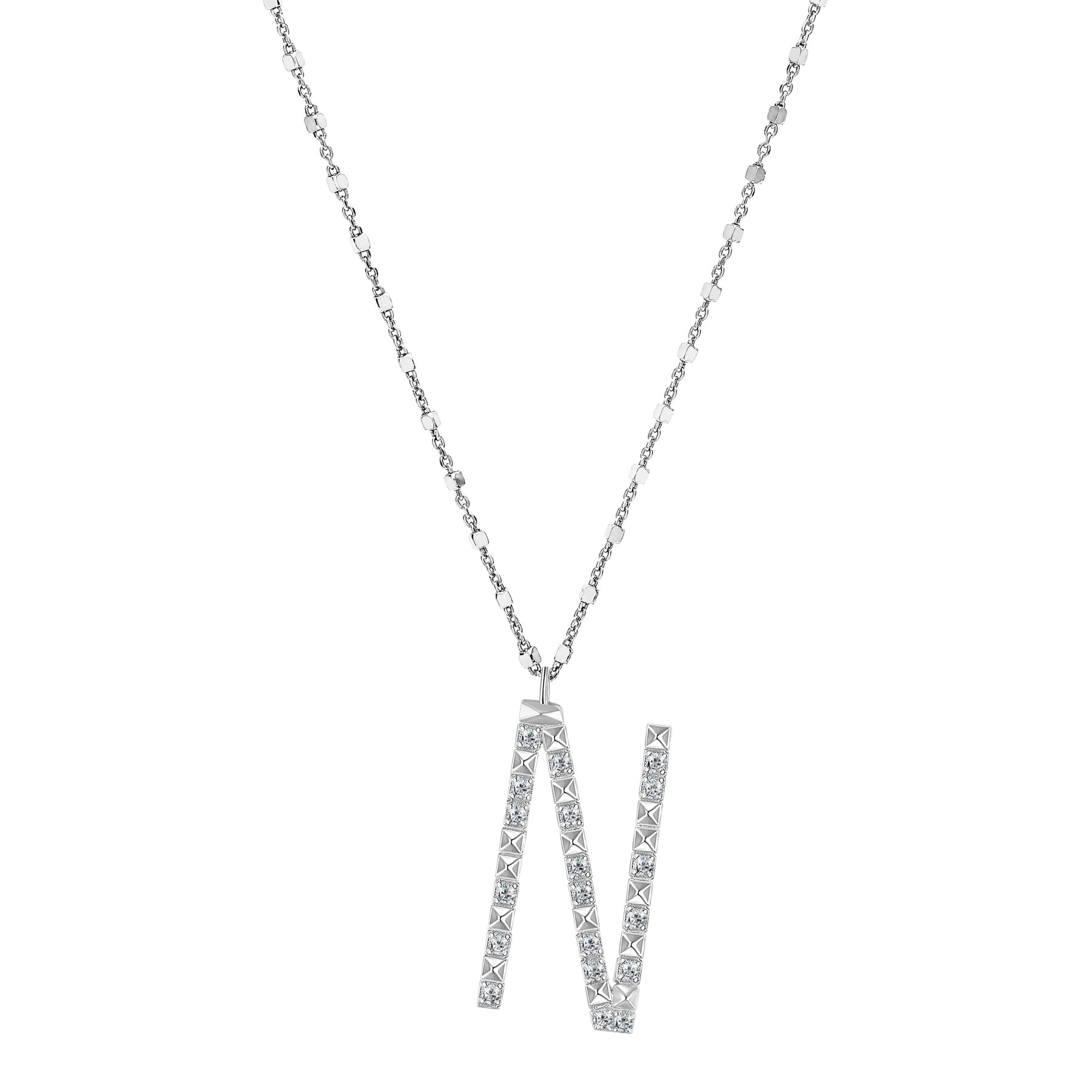 Rosato Collana lettera N cubica lettere - CUBICA LETTERE - argento