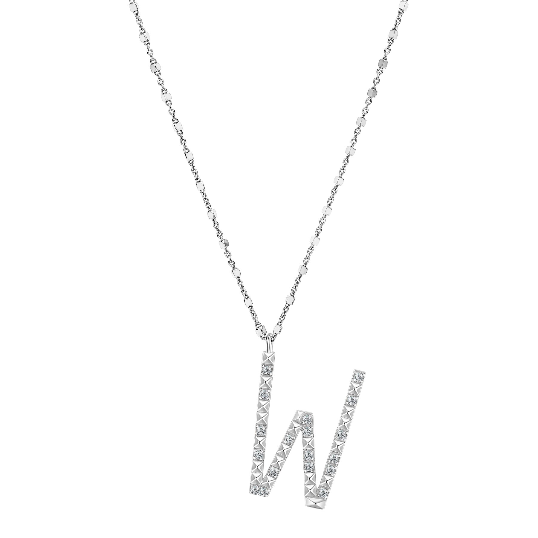 Rosato Collana lettera W cubica lettere - CUBICA LETTERE - argento