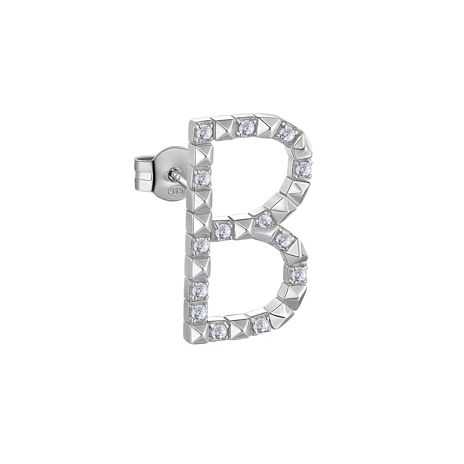 Rosato Mono Orecchino lettera B cubica lettere - CUBICA LETTERE - argento