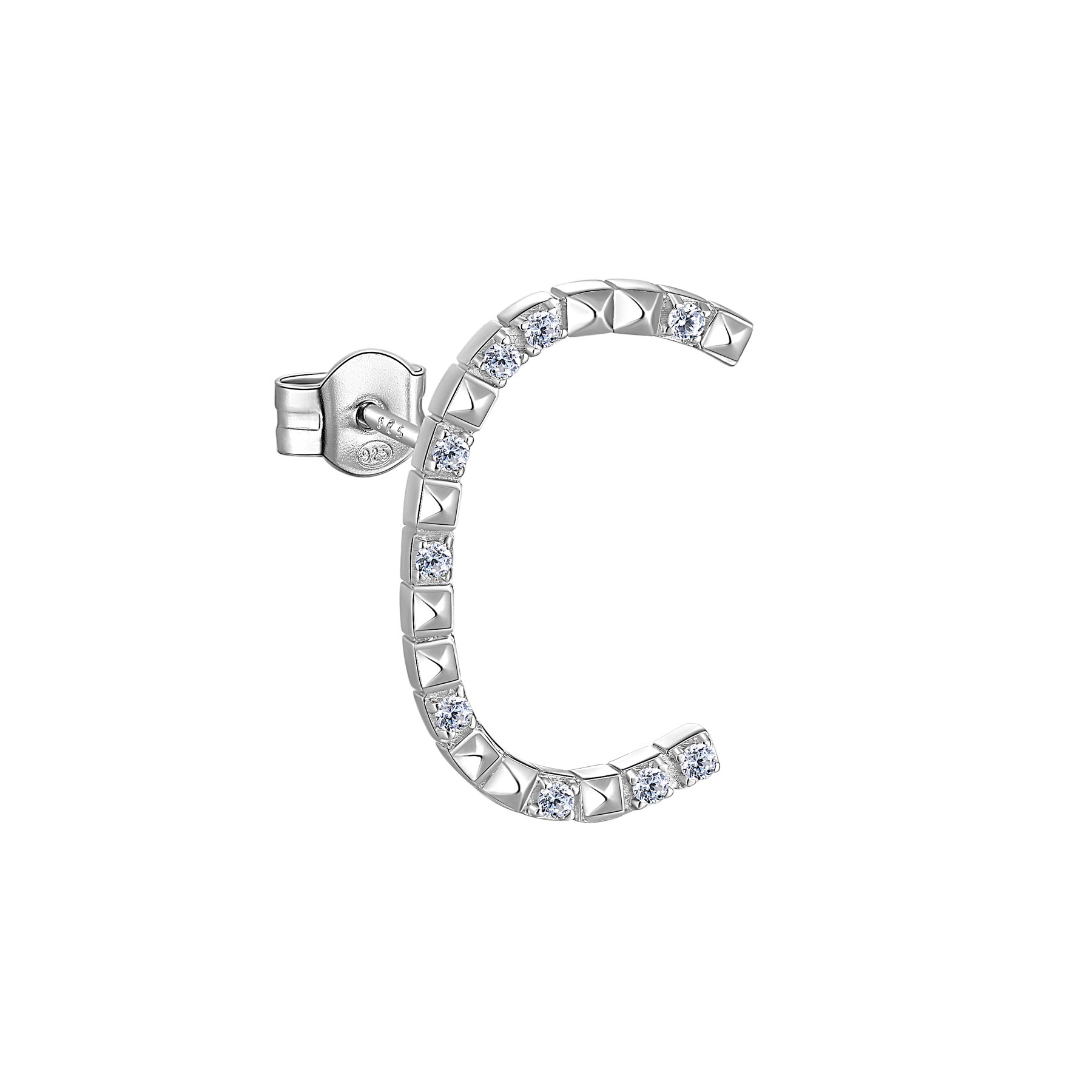 Rosato Mono Orecchino lettera C cubica lettere - CUBICA LETTERE - argento