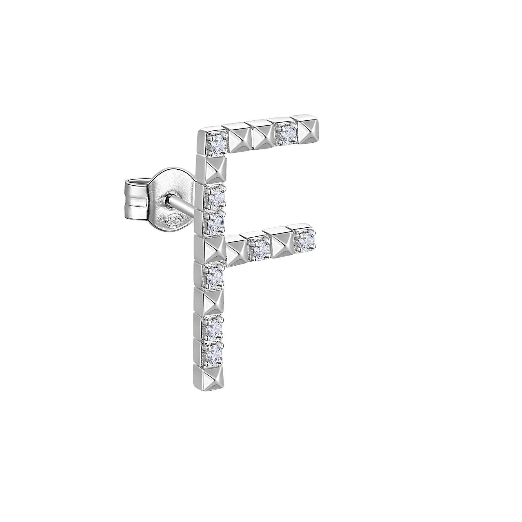 Rosato Mono Orecchino lettera F cubica lettere - CUBICA LETTERE - argento