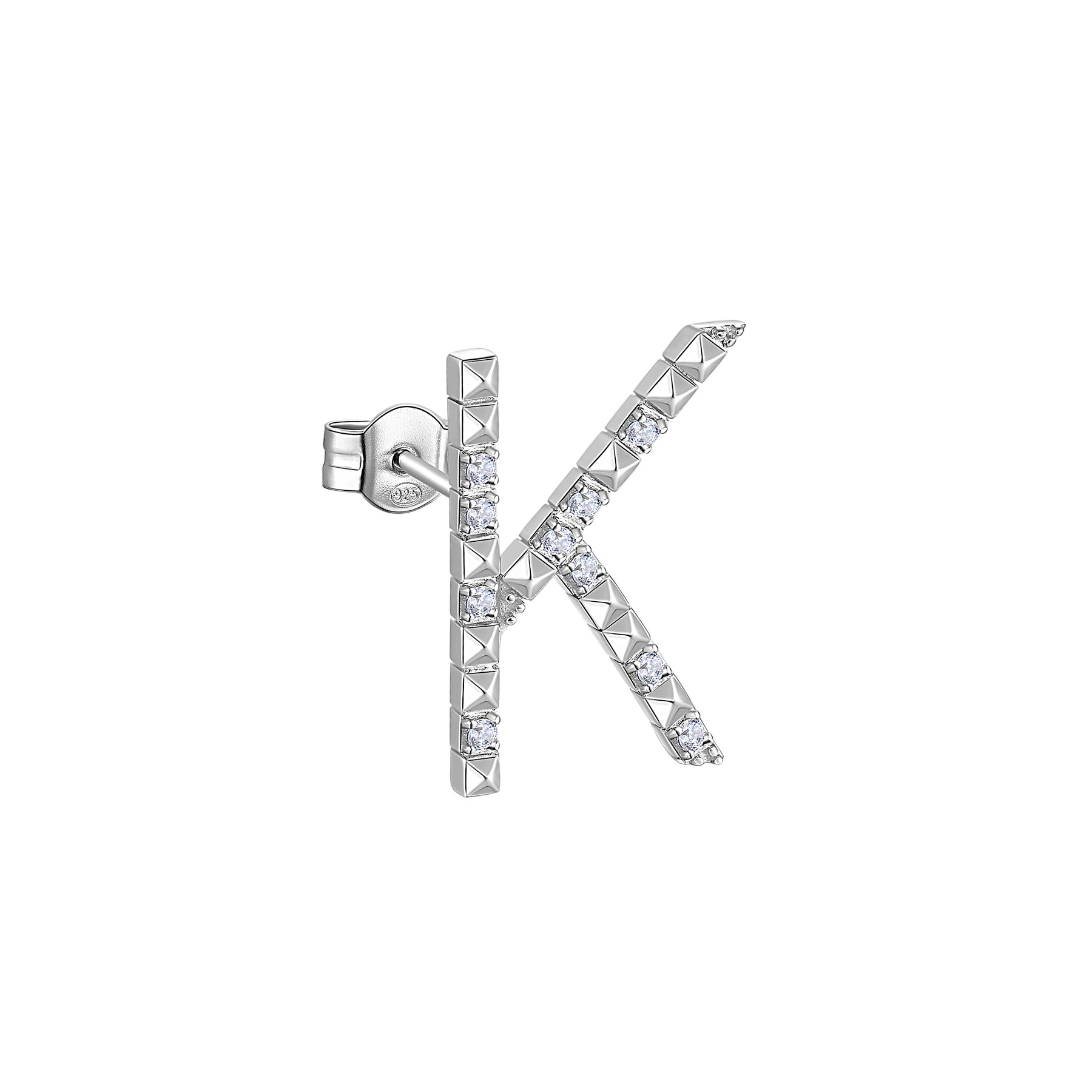 Rosato Mono Orecchino lettera K cubica lettere - CUBICA LETTERE - argento