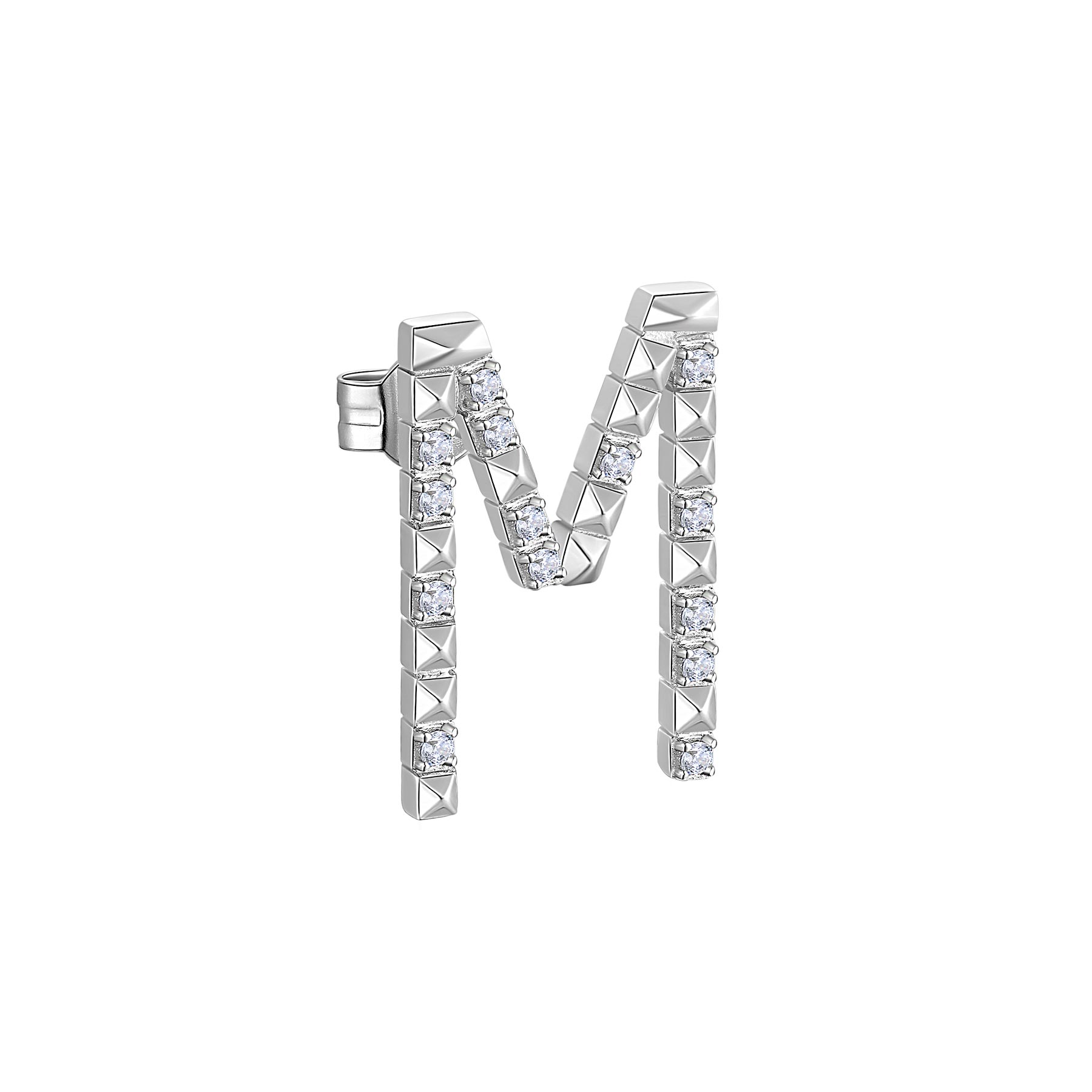 Rosato Mono Orecchino lettera M cubica lettere - CUBICA LETTERE - argento