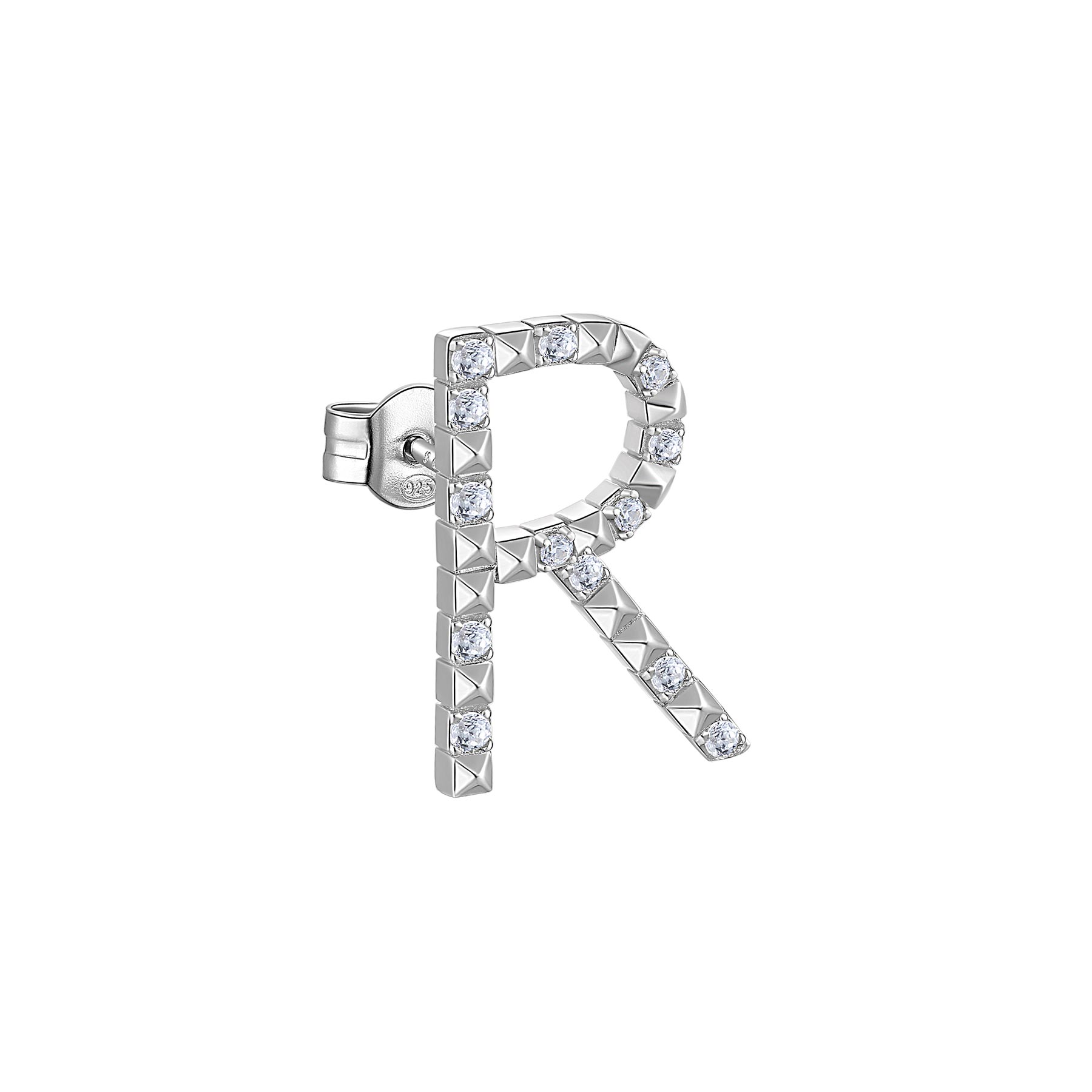 Rosato Mono Orecchino lettera R cubica lettere - CUBICA LETTERE - argento