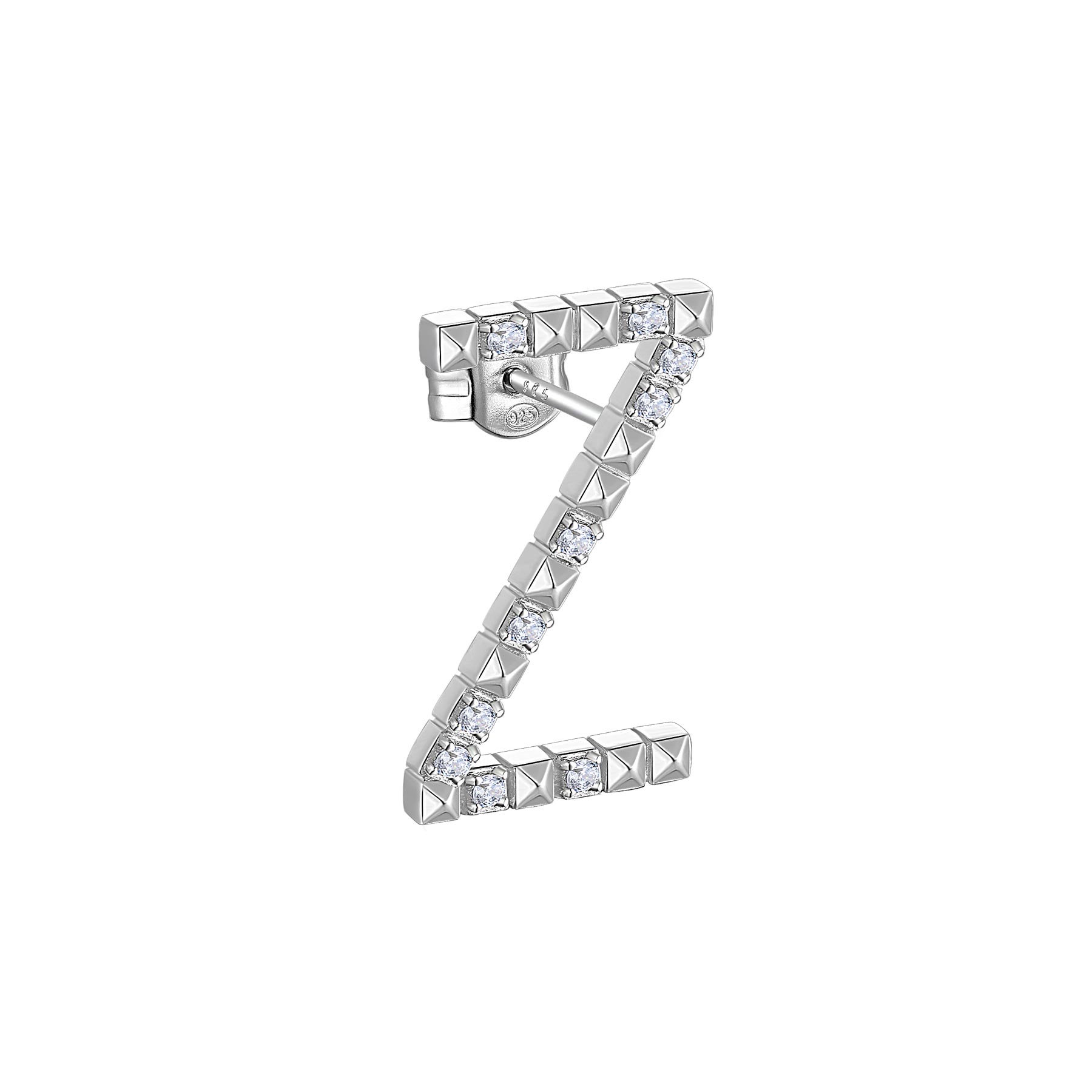 Rosato Mono Orecchino lettera Z cubica lettere - CUBICA LETTERE - argento