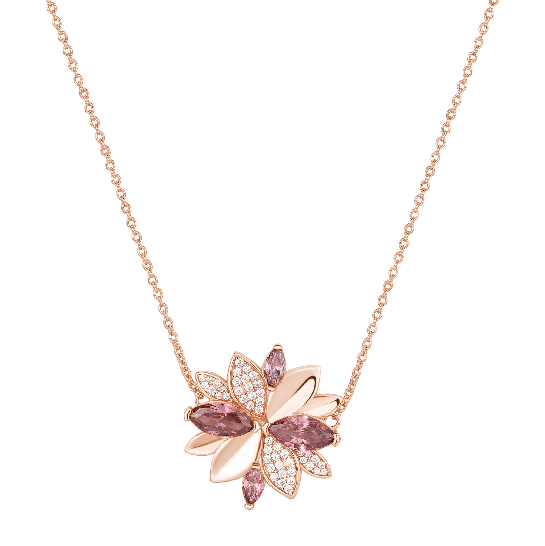 Rosato Collana fiore gaia - GAIA - argento