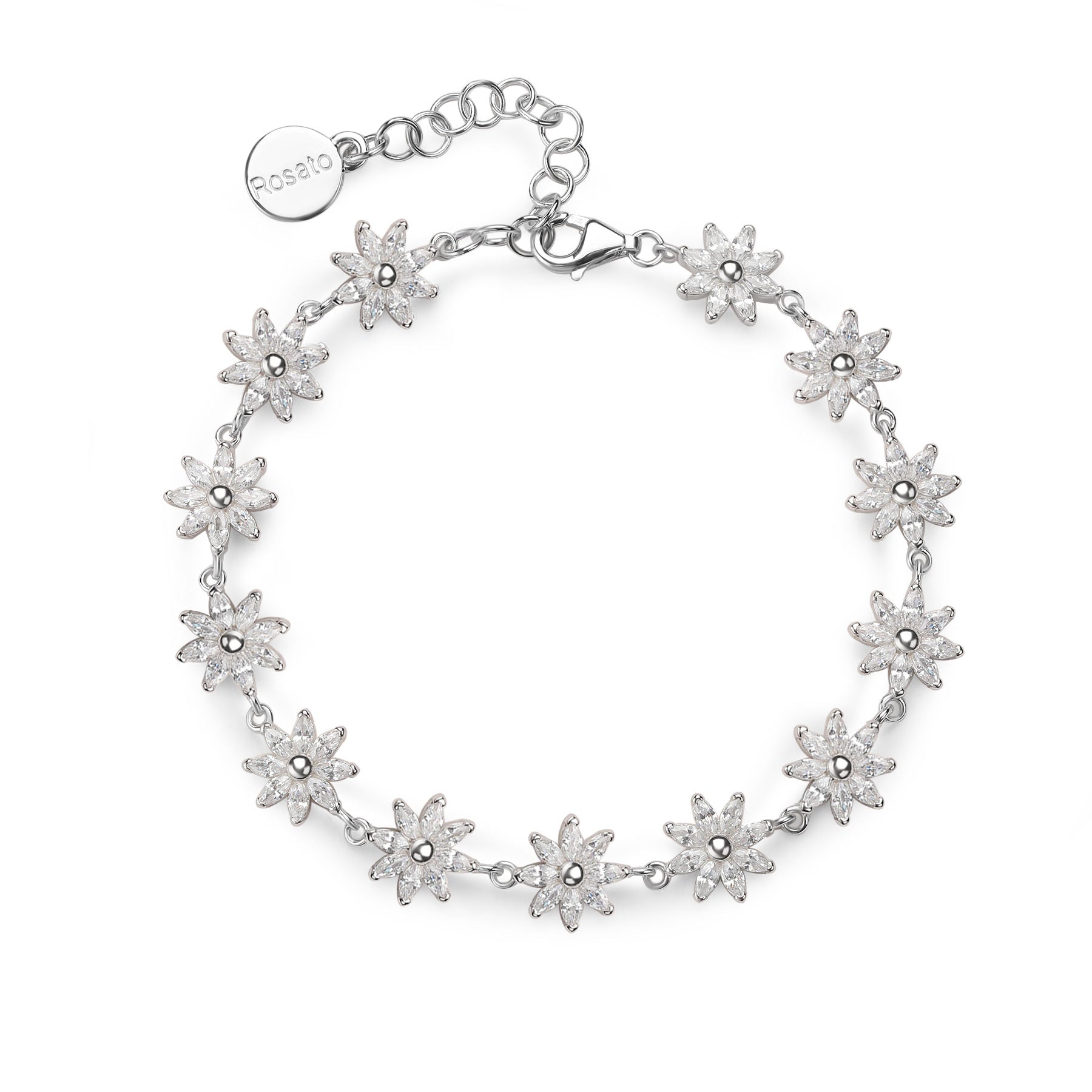 Rosato Bracciale morbido fiori gaia - GAIA - argento