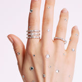 Rosato Anello tre fasce gemma - Vista 3