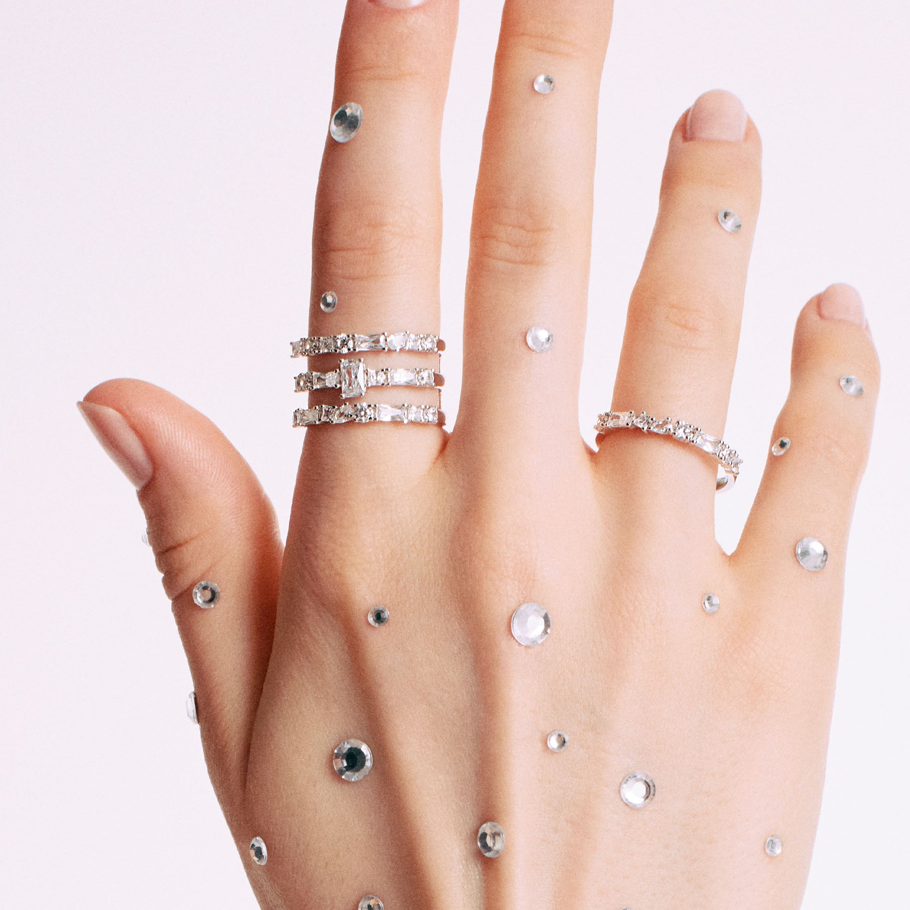 Rosato Anello tre fasce gemma - Vista 3