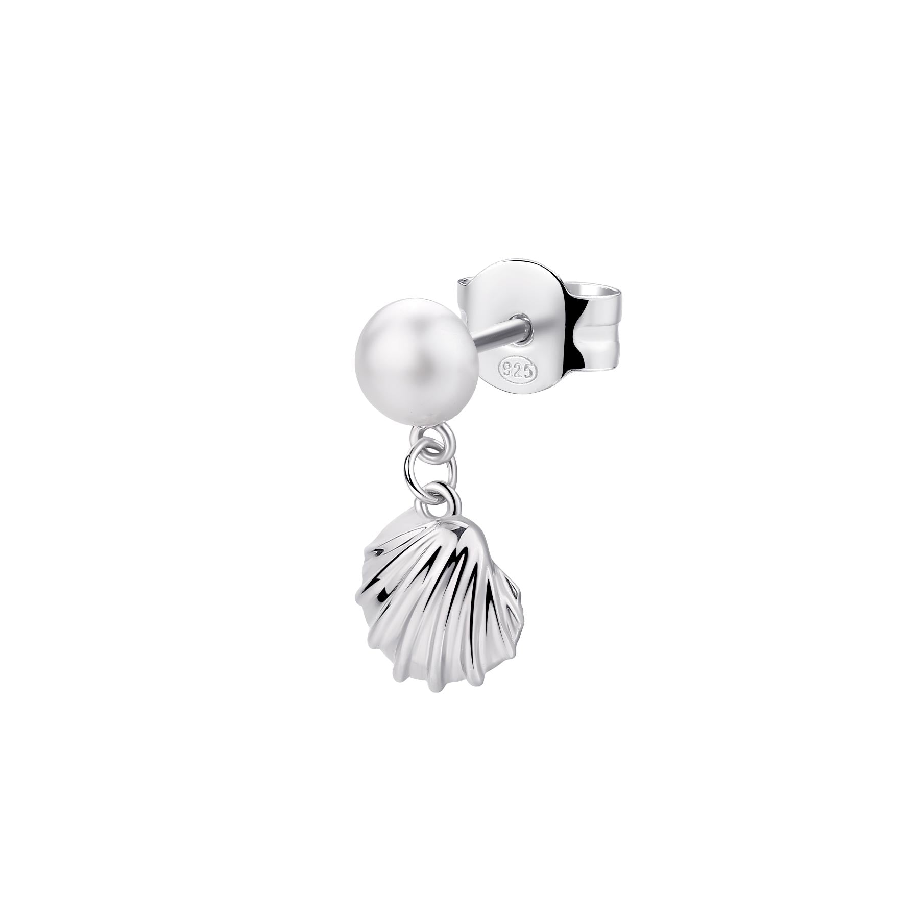 Rosato Mono orecchino pendente conchiglia azzurra - AZZURRA - argento
